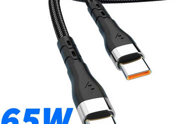 65W Kabel USB-C Nylonowy do Szybkiego Ładowania iPhone - 1m