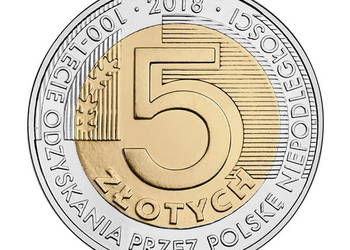 Moneta 5 zł Niepodległość - 100 lecie odzyskania