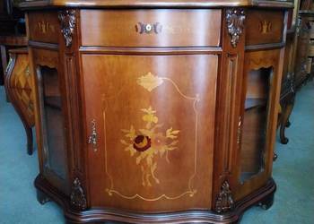 Włoska komoda intarsjowana marmurowy blat