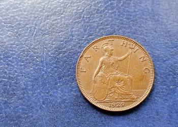 Stare monety 1 farthing 1929 Anglia