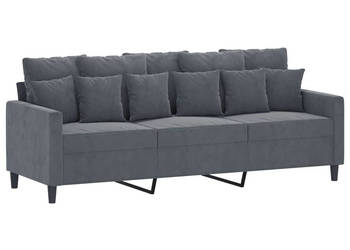 Sofa 3-osobowa ciemnoszara 180 cm obita aksamitem WM-359314