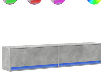 Ścienna szafka pod TV z LED szarość betonu 180x31x38 cm WM-3307950