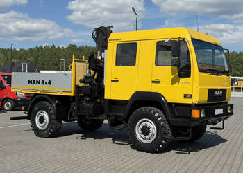 MAN LE 180C 4x4 DOKA 4.6/180KM Skrzyniowy + HDS Hiab 052-2 Brygadówka 6 os…