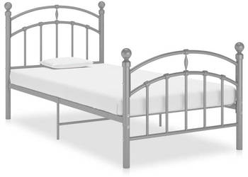 Łóżko Metalowe Szare Rama Łóżka Ze Stelażem 100 x 200 cm WM-324972