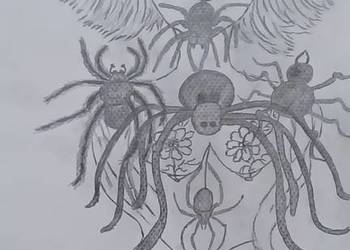 rysunek ołówkami- surrealistyczny - mroczny 23.09.2024 cienka tektura