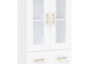 Wysoka szafka biała 695x31x115 cm materiał drewnopochodny WM-828284