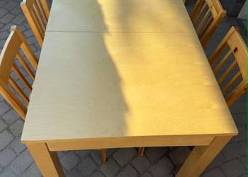 Zestaw stół rozkładany brzoza i 4 krzesła drewno sosna nie ikea solidne