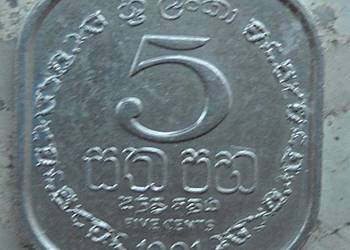 CEYLON-5 CENTS-1991 r