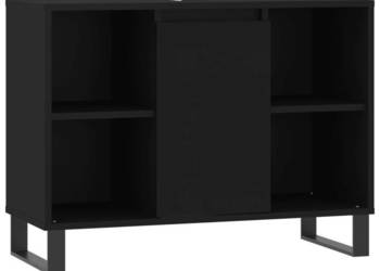 Szafka łazienkowa czarna 80x33x60 cm materiał drewnopochodny WM-831637