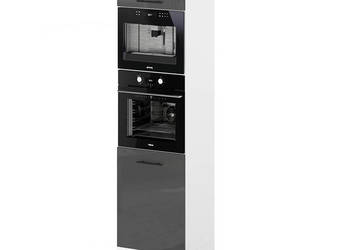 Słupek Kuchenny Stojący 60cm Piekarnik Mikrofala S60m Spremium Szary Połysk