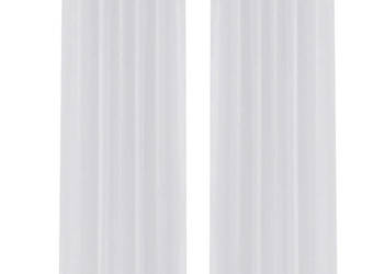 Zasłona na szelkach prześwitująca biała 140 x 225 cm 2 sztuki WM-130198