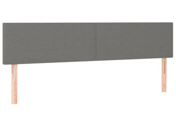 Zagłówek do łóżka z LED ciemnoszary 200x5x78/88 cm tkanina WM-3121355