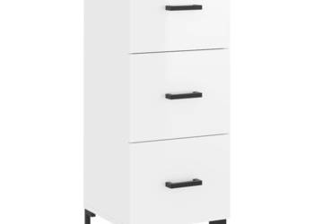 Szafka biała połysk 345x34x90 cm materiał drewnopochodny WM-828606