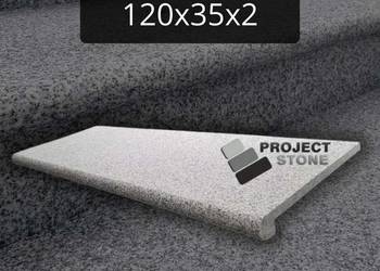 Stopień granitowy szary G603 Bullnose 120x35x2 płomieniowany