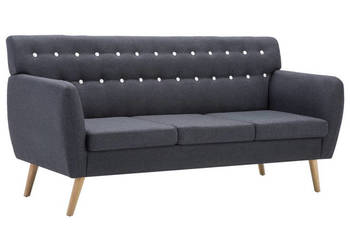 3-osobowa sofa tapicerowana tkaniną 172x70x82 cm ciemnoszara WM-247125