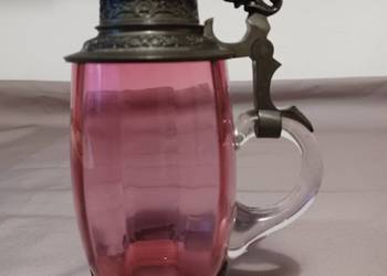 Antyk, szklany dzbanek na wino z koń.1800 r. Idealny stan