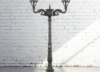 Lampa żeliwna do ogrodu, podwójna, masywna, 290cm i 320cm