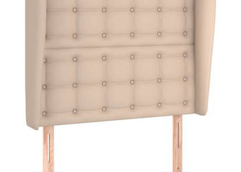 Zagłówek uszak cappuccino 93x23x118/128 cm sztuczna skóra WM-3118039
