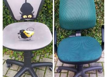 Fotel krzesło biurowe obrotowe na kółkach regulacja wysokości