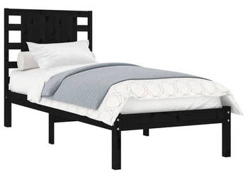 Rama łóżka czarna lite drewno pojedyncza 75x190 cm WM-3104182