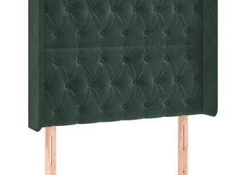 Zagłówek do łóżka z LED ciemnozielony 103x16x118/128cm aksamit WM-3124429