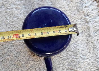 Piękna emaliowana sosjerka, dzbanek, garneczek z PRL-u