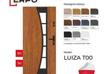 Drzwi wejściowe 80 lub 90 lewe prawe PIANA 72mm ciepłe złoty dąb, NOWOŚĆ