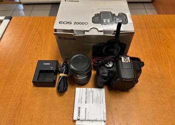 Aparat Canon EOS 2000D Obiektyw EF-S 18-55mm Wi-Fi Ładowarka Pudełko