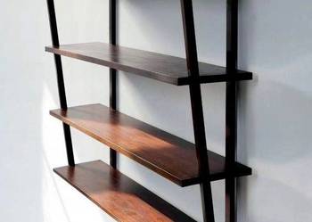 Półka wisząca na wymiar ścianę 80 LOFT DĄB + STAL mal.PROSZKOWE