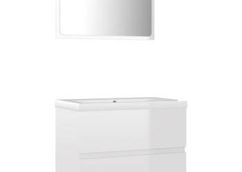 Zestaw mebli łazienkowych wysoki połysk biały WM-3071591
