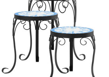 Stojaki na rośliny 3 szt. niebiesko-białe ceramiczne WM-4003394