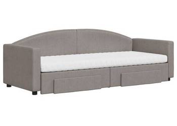 vidaXL Sofa rozsuwana z szufladami, taupe, 80x200 cm, tkanina(SKU:3197240)