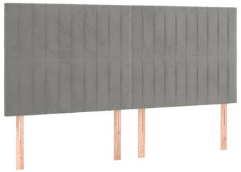 Zagłówki do łóżka 4 szt. jasnoszary 90x5x78/88 cm aksamit WM-3116630