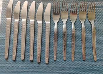 Sztućce noże i widelce kwadraty z PRL-u