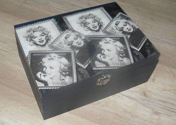 Szkatułka z drewna z zapięciem XXL Marilyn Monroe
