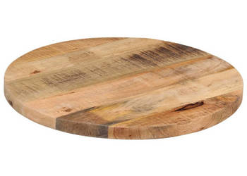 Blat stołu Ø 50x38 cm okrągły surowe drewno mango WM-370005