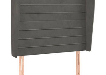 Zagłówek uszak ciemnoszary 103x23x118/128 cm aksamit WM-3118139