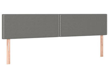 Zagłówek do łóżka z LED ciemnoszary 180x5x78/88 cm tkanina WM-3121487