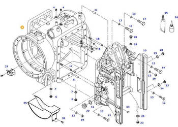 Fendt 414 Vario - pokrywa osi tylnej 404150050050 404150050060
