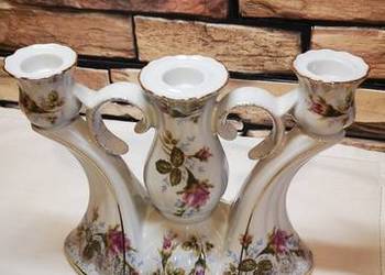 Świecznik polskiej fabryki Chodzież seria Iwona trójramienny