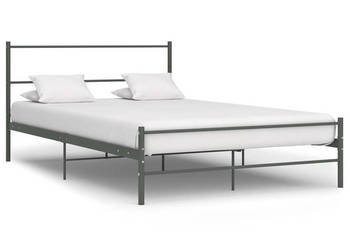 Łóżko Metalowe Szare Rama Łóżka Ze Stelażem 160 x 200 cm WM-286495