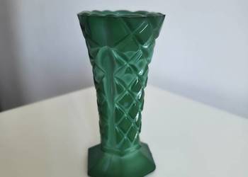 Wazonik szkło malachitowe vintage