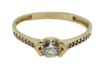 Złoty Pierścionek Próby 585 1,53g Rozmiar 17 Cyrkonie Ocechowany