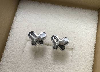 Kolczyki - "srebrne" motyle / motylki / motyl / motylek