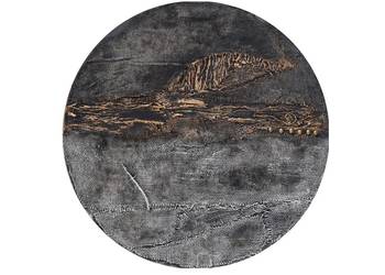 Okrągła dekoracja obraz abstrakcyjny ręcznie malowany technika mieszana /2/