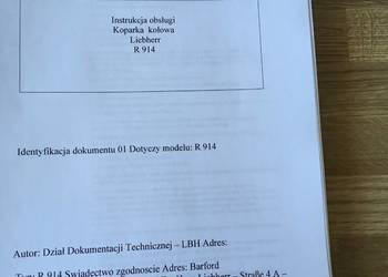 dtr instrukcja obsługi koparka liebherr r914c i inne