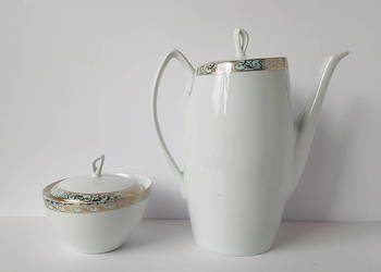 Porcelanowy dzbanek i cukiernica Aldona, Chodzież, porcelana PRL