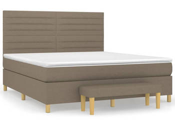 Łóżko kontynentalne z materacem taupe tkanina 160x200 cm WM-3137249