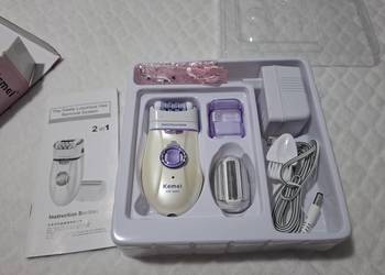 Depilator damski, maszynka do golenia, golarka, bezprzewodowy, 2w1, Kemei 2