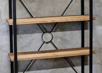 Regał NA WYMIAR na książki DĄB DĘBOWY loft industrialny mal. PROSZKOWO